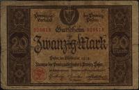 20 marek 11.1918, banknot przedarty na złamaniac