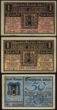 50 halerzy 1.06.1919 oraz 2 x 1 korona 30.04.191