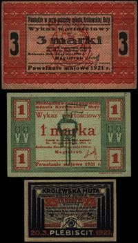 zestaw notgeldów, 25 fenigów 20.03.1921, 1 i 3 m