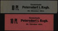 2 x 10 fenigów 30.10.1914, różne kolory banknotó