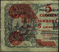 5 groszy 28.04.1924, lewa strona, Miłczak 43a