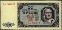 20 złotych 1.07.1948, seria KA, minimalne załama
