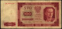 100 złotych 1.07.1948, seria M i numeracja sześc