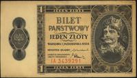 1 złoty 1.10.1938, Seria IA, ślady kleju na marg
