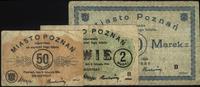 50 fenigów, 2 i 10 marek 4.11.1919, razem 3 sztu
