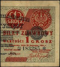 1 grosz 28.04.1924, seria CU z gwiazdką, prawa c
