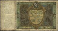 50 złotych 28.08.1925, seria L, naddarcia na mar