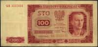 100 złotych 1.07.1948, BEZ RAMKI, seria GR, rzad