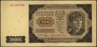 500 złotych 01.07.1948, seria AE, złamane w poło