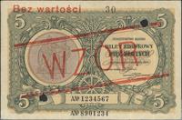 5 złotych 1.05.1925, WZÓR, seria A 1234567 / 890