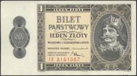 1 złoty 1.10.1938, seria IK, papier biały, piękn