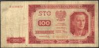 100 złotych 1.07.1948, seria B, niewielkie nadda