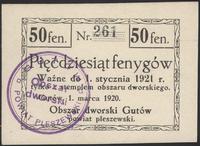 50 fenigów 1.03.1920, nr 261, pieczęć magistratu
