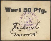 50 fenigów (1914), pieczęć magistratu i podpisy,