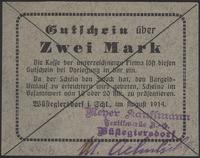 2 marki 08.1914, Papier ciemnoszary, pieczęć z p