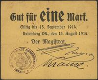 1 marka 15.08.1914, pieczęć magistratu i podpisy