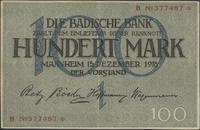 100 marek 15.12.1918, Mannheim, seria B, Pick/Ri