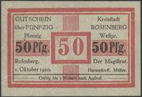 50 fenigów 1.10.1920, na stronie odwrotnej piecz
