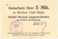 5 marek, Fürstlich Plessische Bergwerks-Direktio