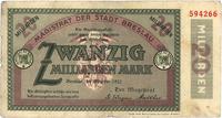 20 miliardów marek 10.1923, z lewej strony nadda
