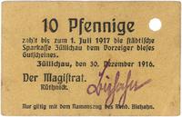 10 fenigów 30.12.1916, jednokrotnie perforowane,