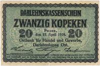 20 kopiejek 17.04.1916, Poznań, podlepki na stro