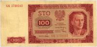 100 złotych 01.07.1948, seria GK "100" bez ramki