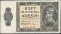 1 złoty 1.10.1938, seria IG, wyśmienicie zachowa