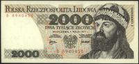 2.000 złotych 1.05.1977, seria B, piękne, Miłcza
