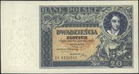 20 złotych 20.06.1931, seria DK., bardzo ładne, 