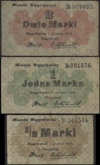 zestaw bonów, 1/2, 1 i 2 marki 1.12.1919, razem 