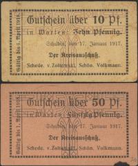 10 i 50 fenigów 17.01.1917, na odwrocie pieczęci