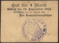 1 marka , ważne od 20.08.1914 do 15.09.1914