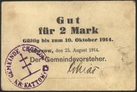 2 marki, ważny od 25.08.1914 do 10.10.1914
