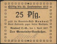 25 fenigów, ważny od 1.04.1917 do 30.09.1917