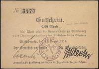bon na 0.50 marki 12.08.1914, z pieczęcią i podp