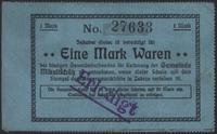 bon na 1 markę (1914), z suchą pieczęcią, pieczę