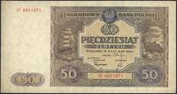 50 złotych 15.05.1946, Seria M, przegięcie w poł