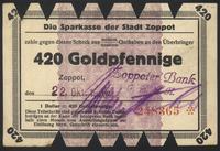 420 goldfenigów 22.10.1923, banknot skasowany zą