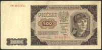 500 złotych 1.07.1948, seria AW, wielokrotnie zg