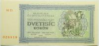 2.000 koron - bon 1945, seria 16 TI, perforacja 