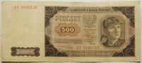 500 złotych 1.07.1948, seria AY, rzadkie, Miłcza