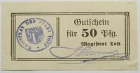 50 fenigów ważne do 1.06.1917, pieczęć magistrat