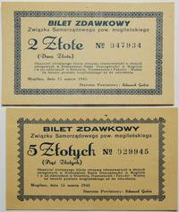 bilet zdawkowy 2 i 5 złotych 15.03.1945, Związek