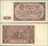 5 złotych 1.07.1948, seria B, prawy dolny róg le