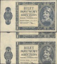 1 złoty 1.10.1938, obustronny przesunięty druk s