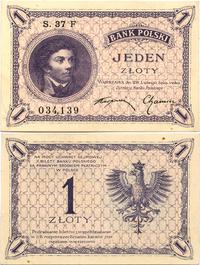 1 złoty 28.02.1919, seria S. 37 F, odmiana z gwi