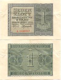 1 złoty 1.03.1940, seria A, rzadkie, Miłczak 91,