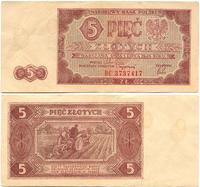 5 złotych 1.07.1948, seria BE, po lewej stronie 