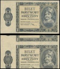 1 złoty 1.10.1938, obustronny przesunięty druk s